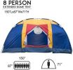 Outdoor 8 Person Camping Tent Easy Set Up Party Large for Traveling Hiking With