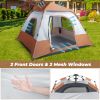 240*240*150cm Spring Quick Opening Four-Person Family Tent Camping Tent Brown