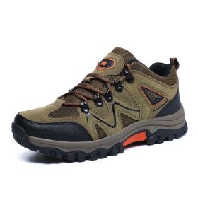 Outdoor Hiking Waterproof Non-slip Low-cut Hiking Shoes (Option: Khaki-39)