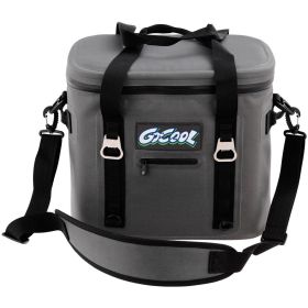 24-Can Soft Cooler Water-Resistant Leakproof Insulated Lunch Bag (Color: Dark gray)