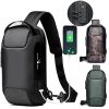 Anti Theft Sling Bag Waterproof Chest Bag Crossbody Backpack w USB Charge Port