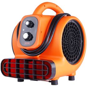 VEVOR Floor Blower, 1/2 HP, 2600 CFM Air Mover for Drying and Cooling, Portable Carpet Dryer Fan with 4 Blowing Angles and Time Function, for Janitori (Rotation Speed: 1450RPM)