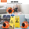 VEVOR Floor Blower, 1/2 HP, 2600 CFM Air Mover for Drying and Cooling, Portable Carpet Dryer Fan with 4 Blowing Angles and Time Function, for Janitori