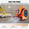 VEVOR Floor Blower, 1/2 HP, 2600 CFM Air Mover for Drying and Cooling, Portable Carpet Dryer Fan with 4 Blowing Angles and Time Function, for Janitori