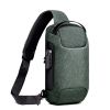 Anti Theft Sling Bag Waterproof Chest Bag Crossbody Backpack w USB Charge Port